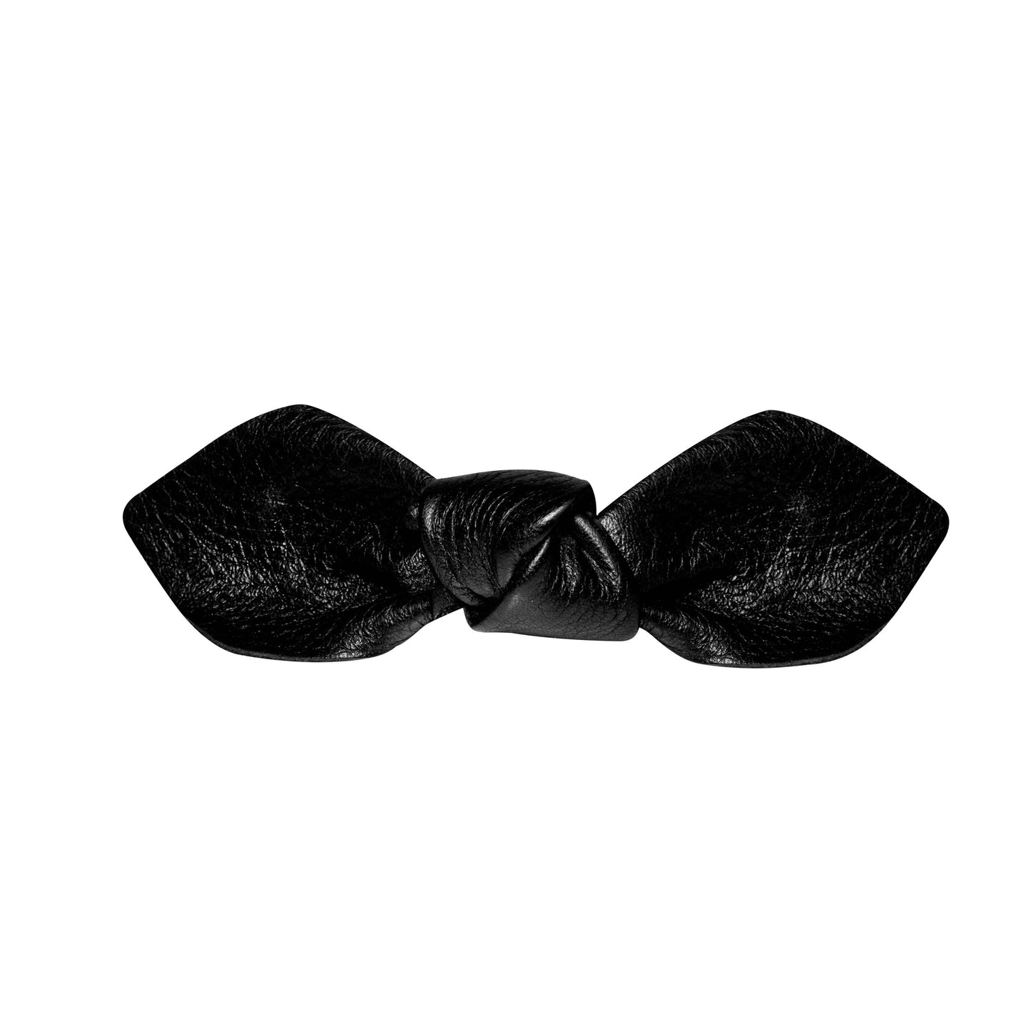Leather Bow Big On Hair Clip Black