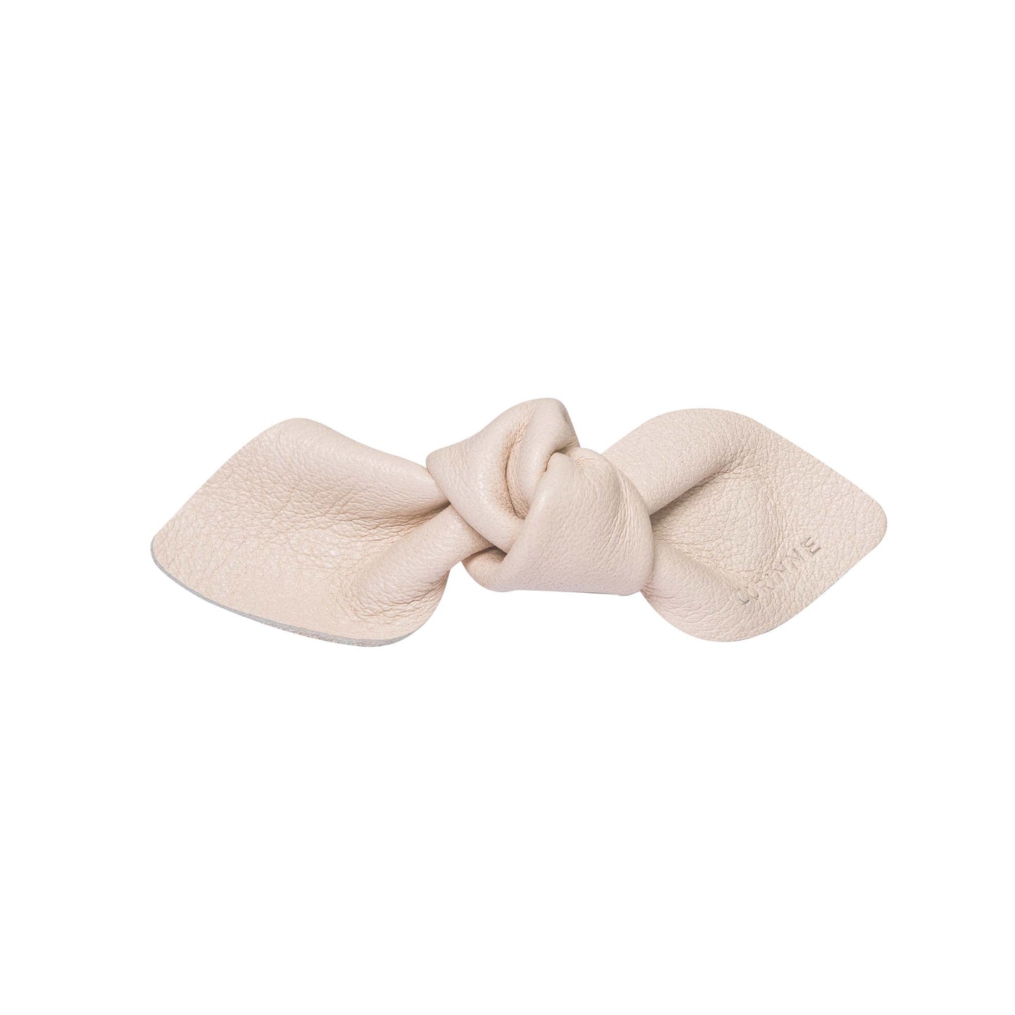 Leather Bow Big On Hair Clip Cream