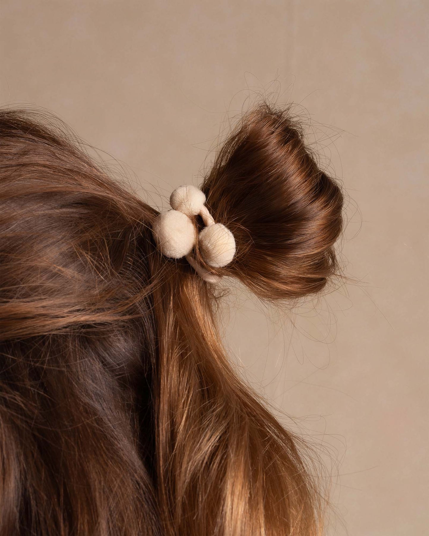 Hair Tie Pom Pom "Ibiza" 3-pack Cream