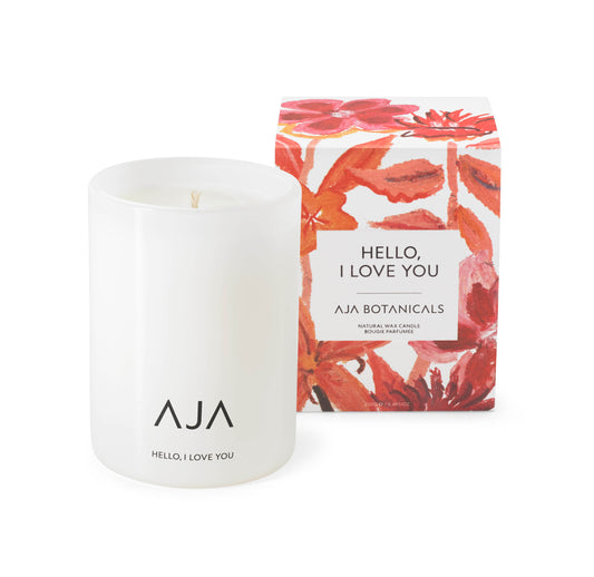 AJA Botanicals - Hello, I Love you Single Wick Candle White 250g