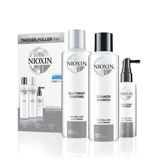 NIOXIN THREE PART LOYALTY KIT - (300ml + 300ml + 100ml) - System 1 Kit - 1 x Kit